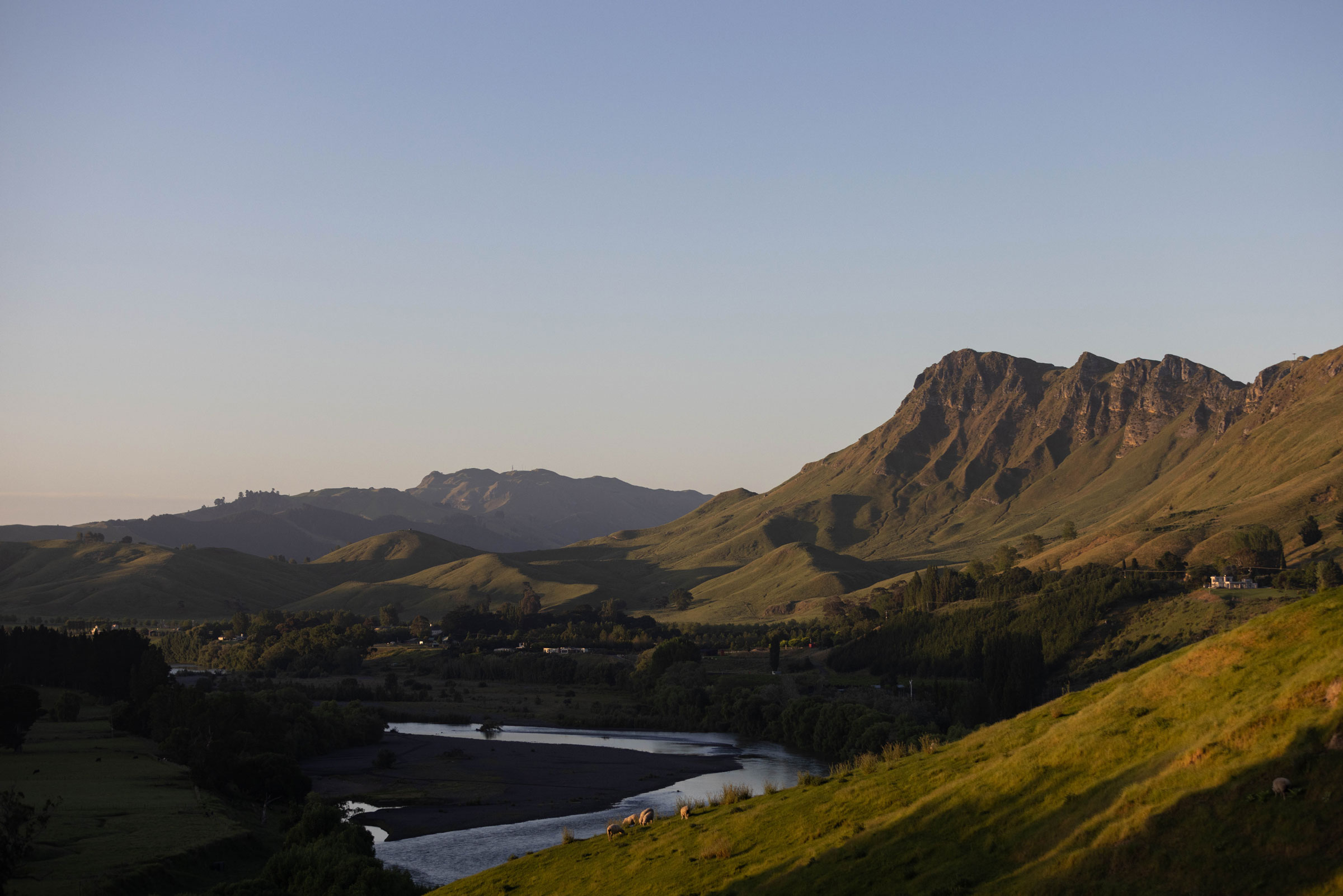 The river flats at golden hour